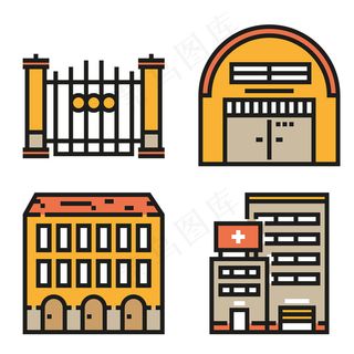 创意建筑icon图标