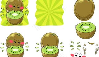 手绘猕猴桃表情图片
