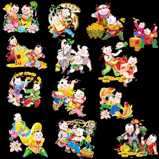 新年小人素材psd分层素材