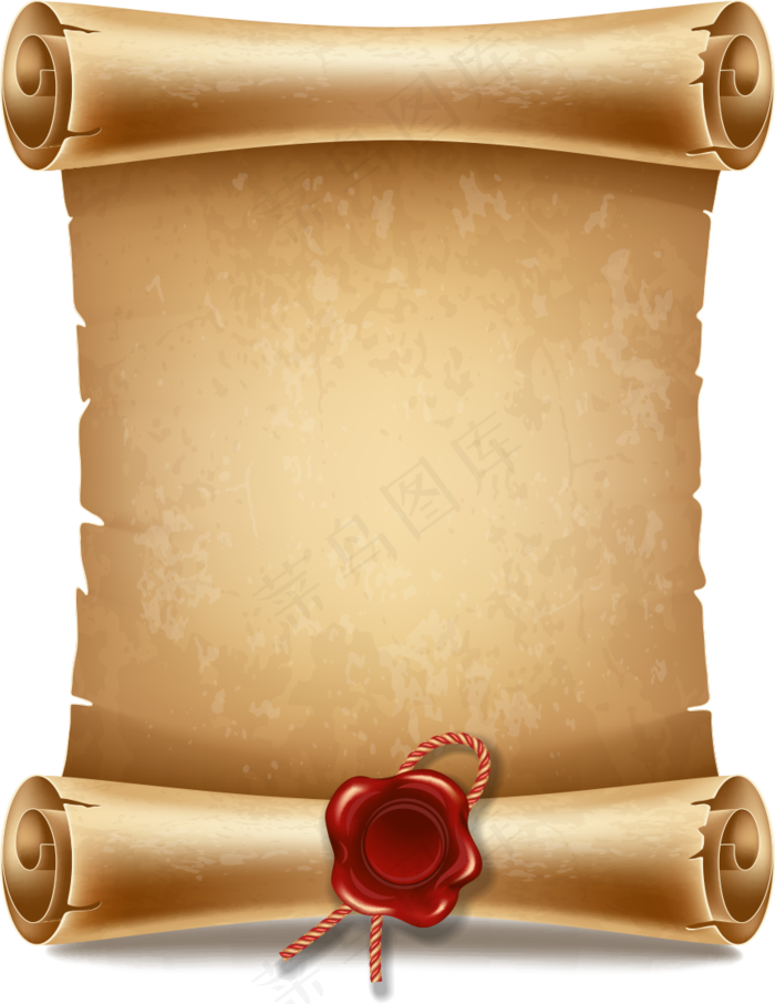 古老圣旨卷轴羊皮卷竹简海报PNG免...