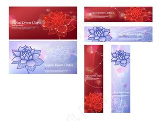 精美莲花卡片设计矢量素材