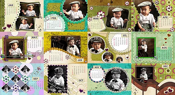 2012年剪贴风格台历
