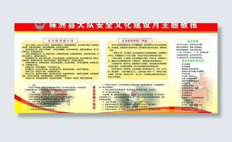 消防安全文化建设月展板cdr矢量模版下载
