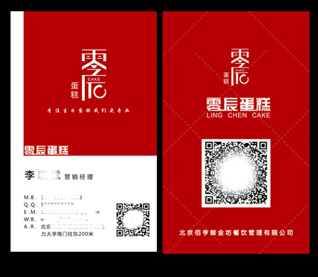 蛋糕名片psd模版下载