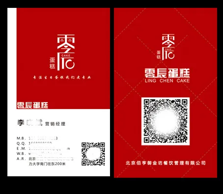 蛋糕名片psd模版下载