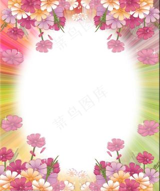 竖版花相框模板图片