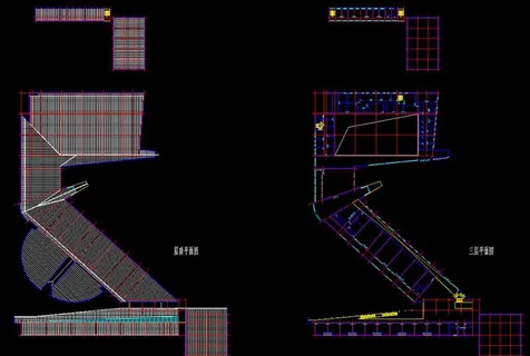 高尔夫别墅 中学屋顶 三层平面
