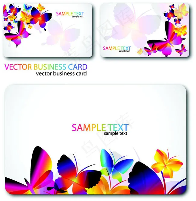 蝴蝶彩色花纹卡片图案矢量素材eps,ai矢量模版下载