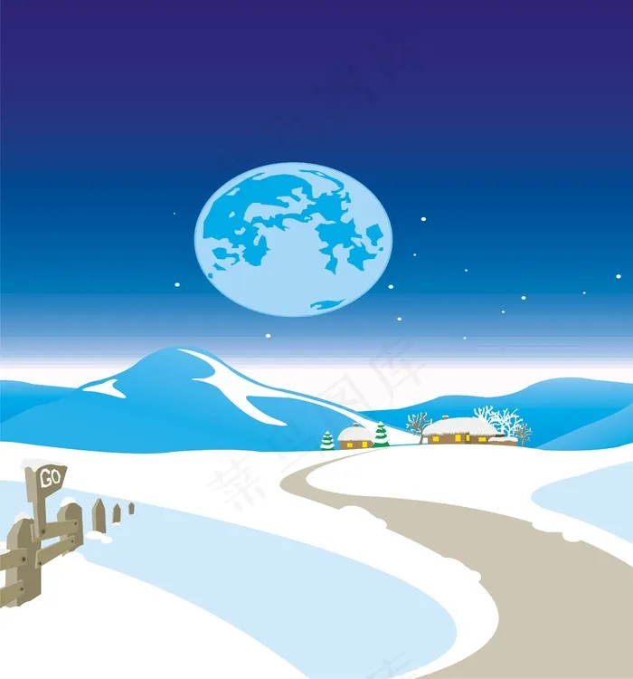 冬晨雪景图片