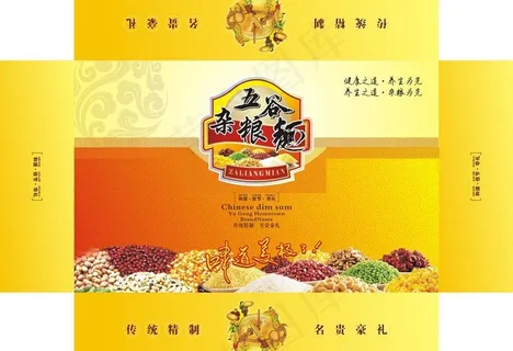 五谷杂粮面礼盒展开图图片