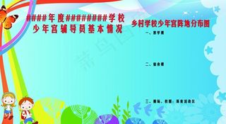 卡通蓝色展板设计