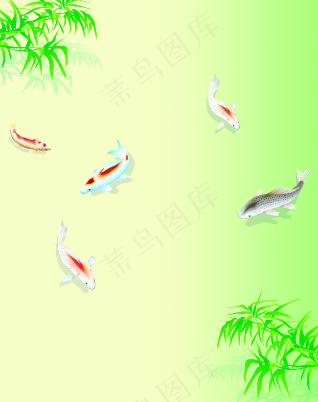 清新鲤鱼移门