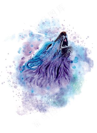 手绘水彩动物逼真头像