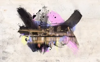 高清水彩城市背景图片下载