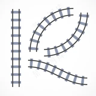 黑色火车轨道插图集合