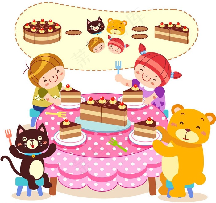 小朋友吃蛋糕图片