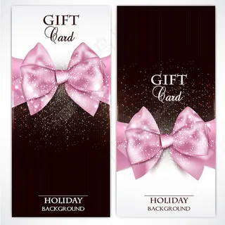 精美粉色丝带贺卡设计