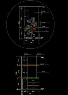 室内家装入口玄关柜子设计CAD图纸