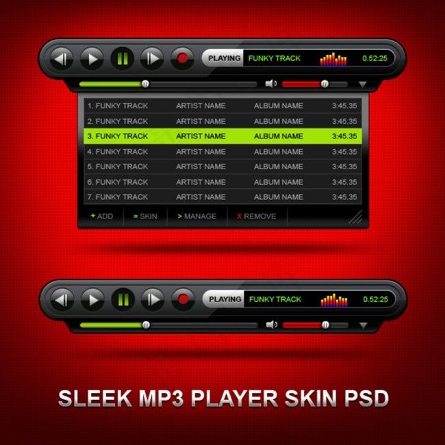 音乐播放器UI设计界面psd模版下载