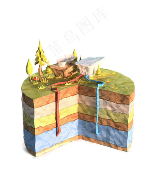 c4d城市建筑岛屿立体建筑PNG素...