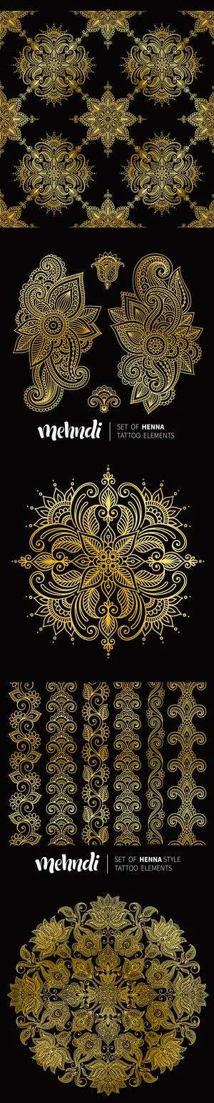 古典黑色花纹矢量素材