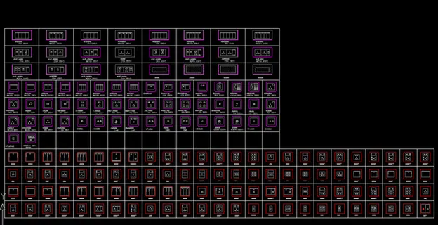 电源开关插座CAD图块