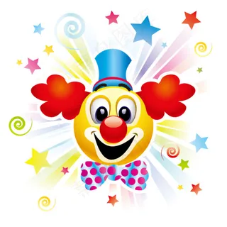 马戏团卡通小丑矢量素材