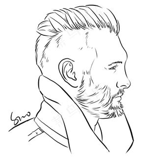 创意个性大叔控线稿画