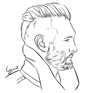 创意个性大叔控线稿画