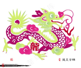 向量丰富多彩的中国传统剪纸的文本翻...