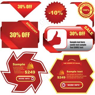 矢量精美折扣便签纸素材设计