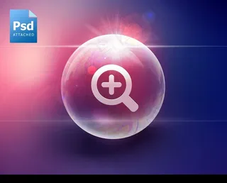 透明气泡风格手机界面搜索图标