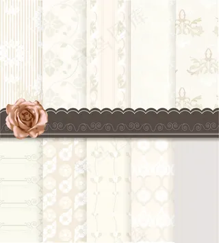 10款复古风格婚礼花纹背景矢量素材