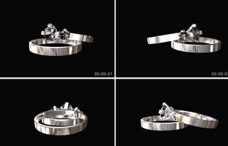 男女情侣钻石戒指旋转特写