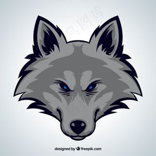 矢量卡通可爱狼