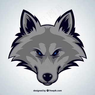 矢量卡通可爱狼