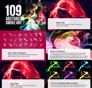109款高清晰丝状烟雾效果笔刷