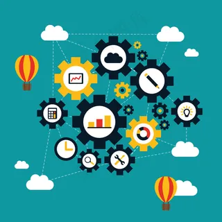 创意齿轮商务插画矢量素材