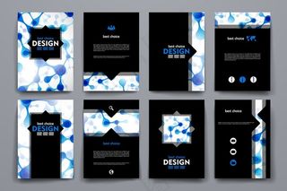 蓝色水纹几何画册图片