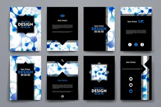 蓝色水纹几何画册图片