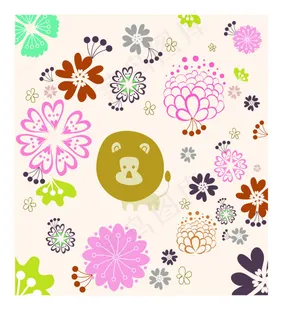 AI矢量素材五颜六色的花朵