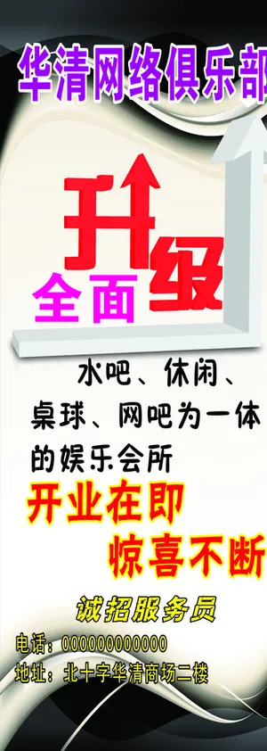 网吧招聘X展架图片