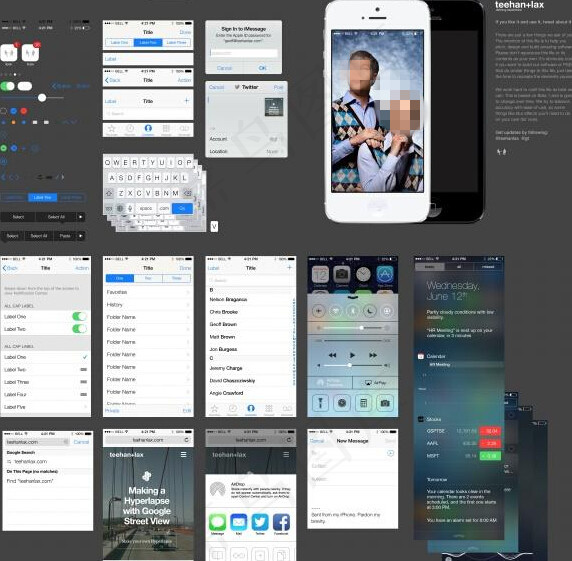 苹果iOS系统界面设计下载psd模版下载
