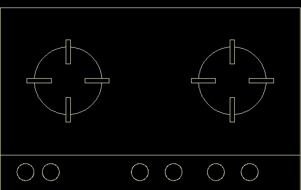 餐具炉具cad平面图块9