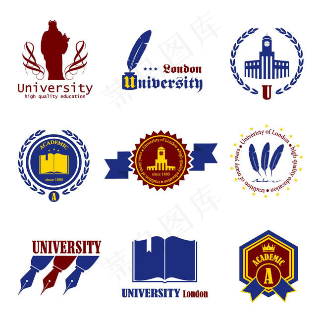 大学校园标志矢量素材