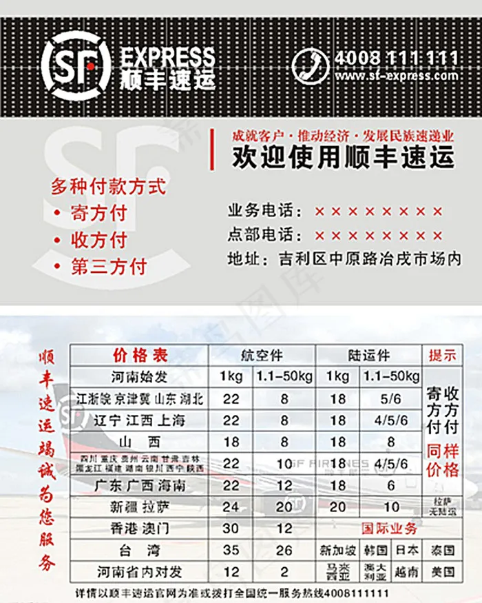 顺丰快递名片图片cdr矢量模版下载