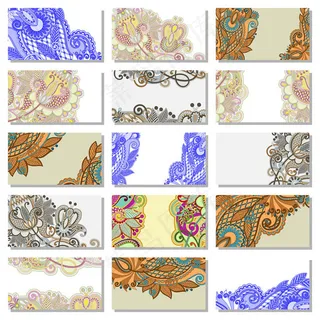 名片欧式花纹背景矢量素材