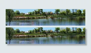 园林景观花草树林鸟瞰透视效果图ps...