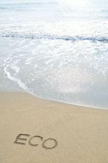 沙滩海滩eco环保标志图片