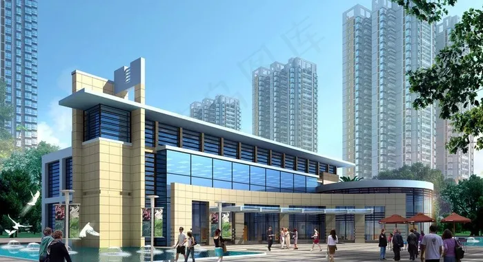 某小型展览馆效果图图片